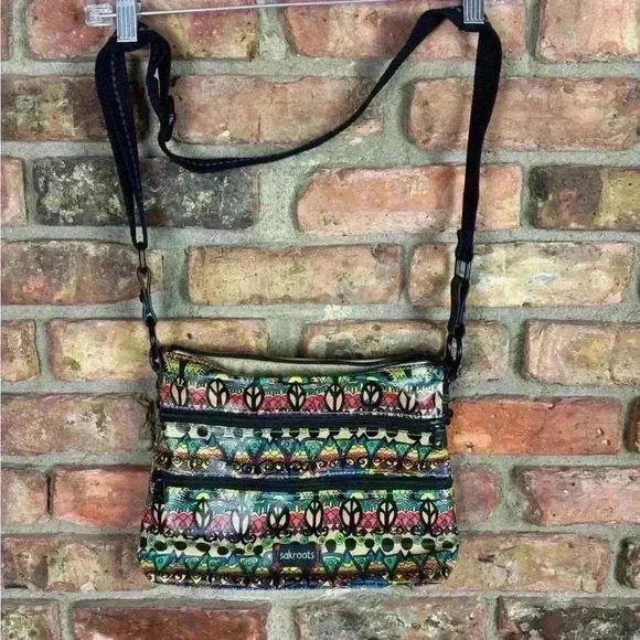 Sakroots Artist Circle Coated Multi-Color Peace Crossbody - Picture 1 of 3